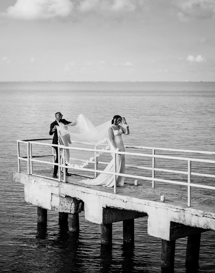 Andie & Uba on their wedding day